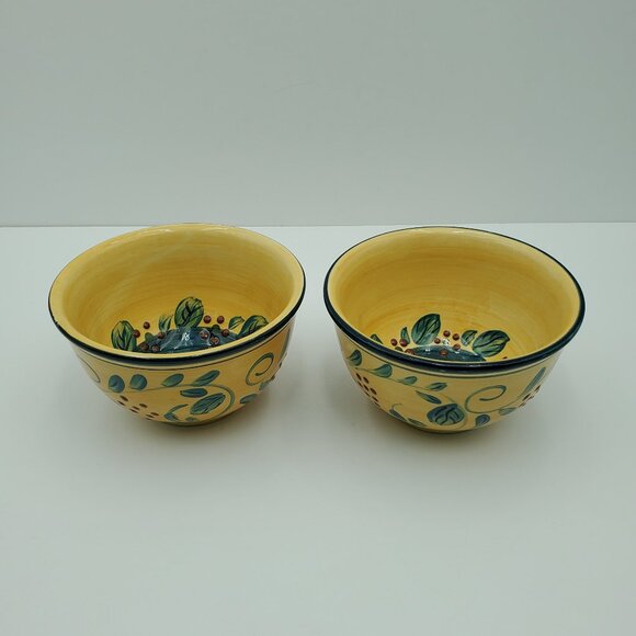 Whole Home French Country Berries En Provence Soup Cereal Bowls Berries & Leaves - Picture 10 of 10